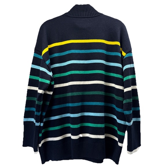 T‎ by Talbots 2023 Sweater Sz XLp Petite Striped Mock Neck Pullover Cotton Blend - Picture 3 of 9